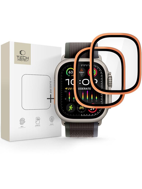 Tech-Protect 2-pack Tempered Glass for Apple Watch Ultra 49mm - Orange