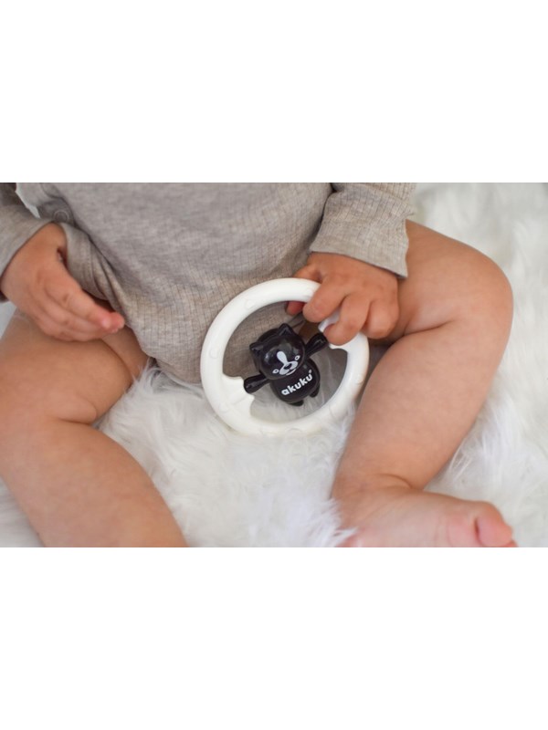 Akuku Baby rattle black/white BEAR