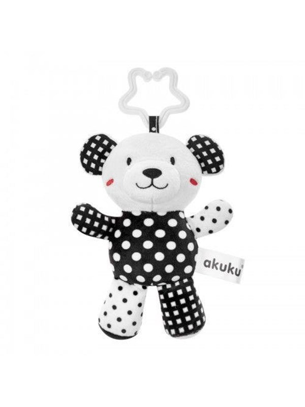 Akuku Plush hanging toy black/white BEAR