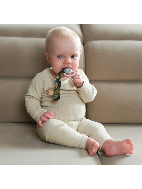 Akuku The soother band with clip LEAFS
