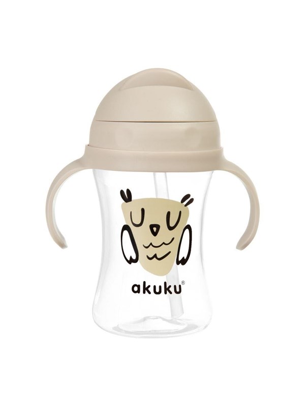 Akuku Cup with flip-top straw 300 ml / OWL