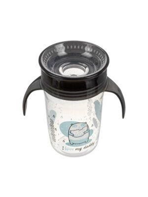 Akuku Non-spill cup 360° 240 ml with dual handle black