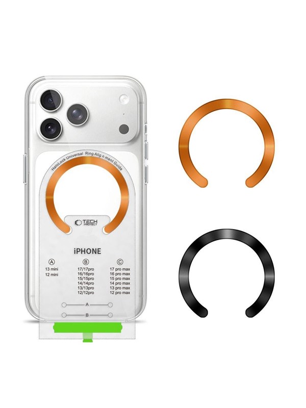 Tech-Protect MMP-210 MagSafe 2-Pack Magnetic Ring - Orange / Black
