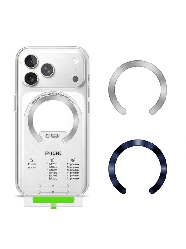 Tech-Protect MMP-210 MagSafe 2-Pack Magnetic Ring - Silver / Navy Blue