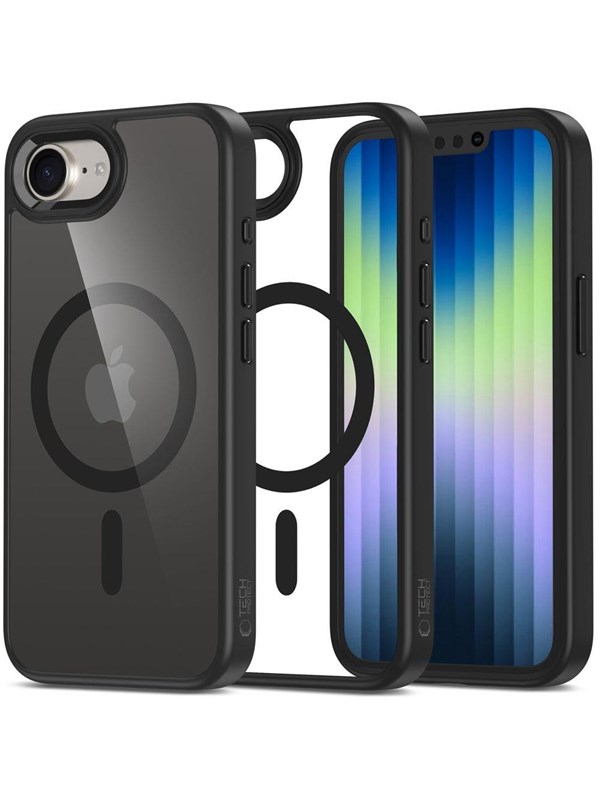 Tech-Protect MagMat MagSafe Case for iPhone 16e /17e - Black-Clear