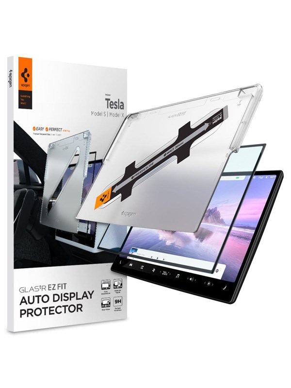 Spigen Glas.tR EZ Fit Tempered Glass for Tesla Model X 2022 / Model S 2021 - Black