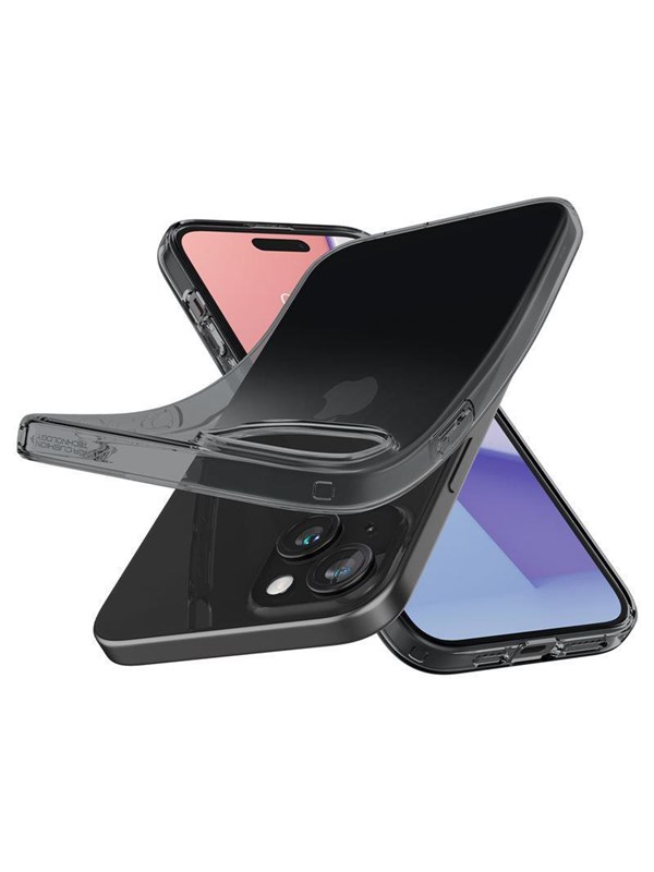 Spigen Crystal Flex iPhone 15 Plus Case - Gray-Transparent