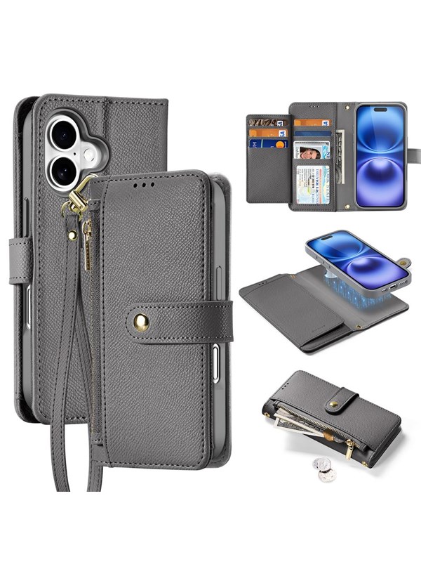 Dux Ducis Lava Leather Case for iPhone 16 - Grey