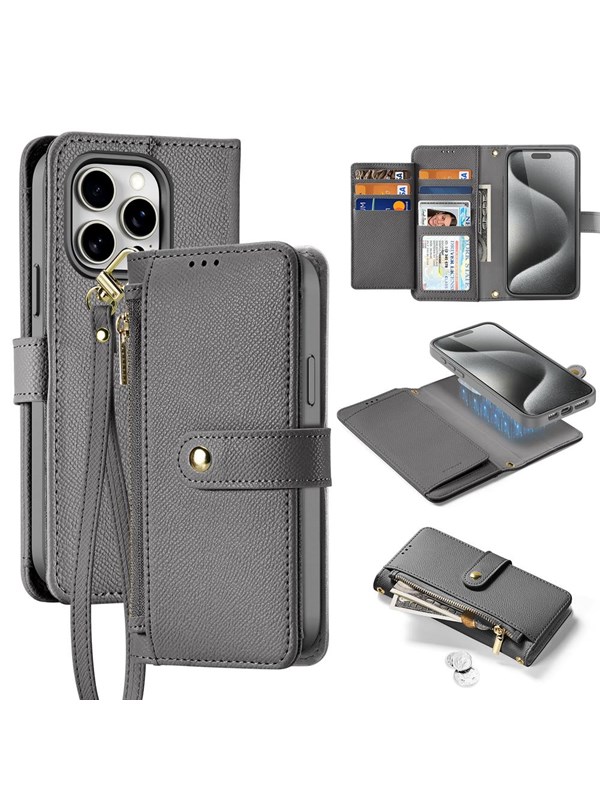 Dux Ducis Lava Leather Case for iPhone 15 Pro - Grey