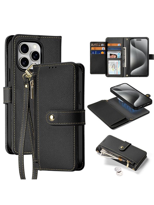 Dux Ducis Lava Leather Case for iPhone 15 Pro Max - Black