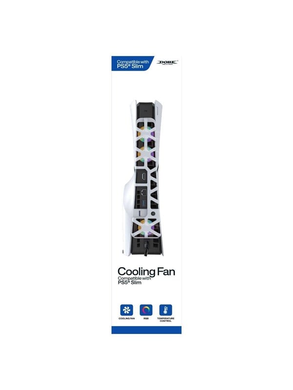 Dobe RGB Cooling Fan for PS5 Slim White - Wired Lisävarusteet pelikonsoleille - Sony PlayStation 5