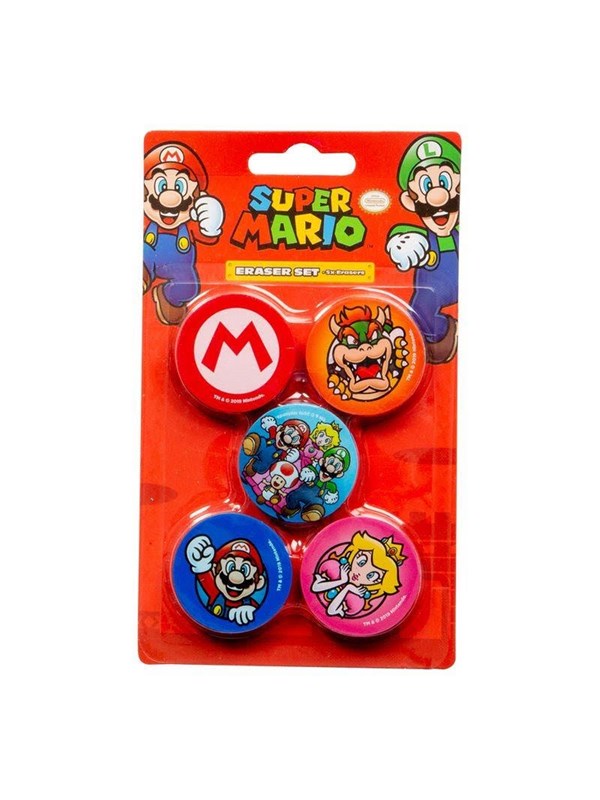 Nintendo - Super Mario Erasers 5-Pack