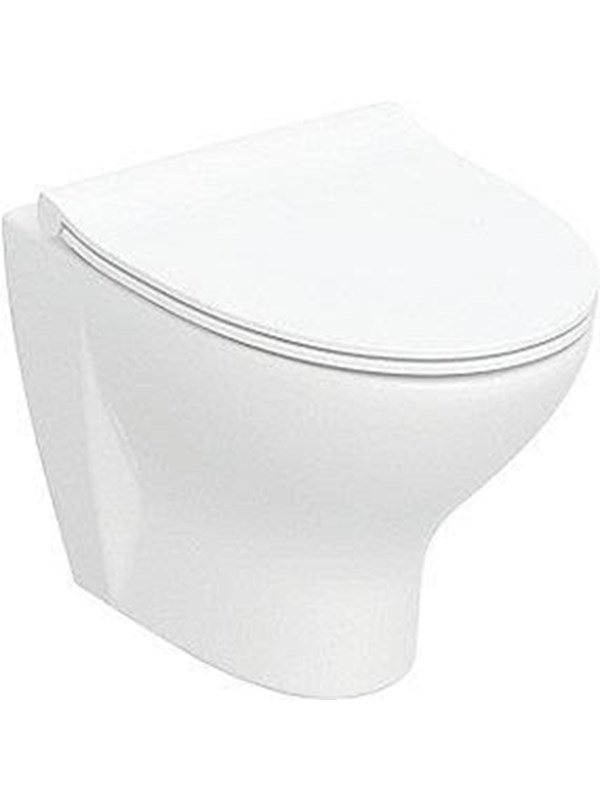Ifö spira style wall-hung wc set shrouded rimfree with wc