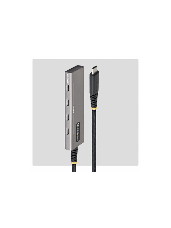 StarTech.com Startech - hub - 4-port 10 Gbps 100 W PD charging overcurrent protection PCR aluminium - 4 ports USB hub - 4 porttia - USB 3.2 - Harmaa