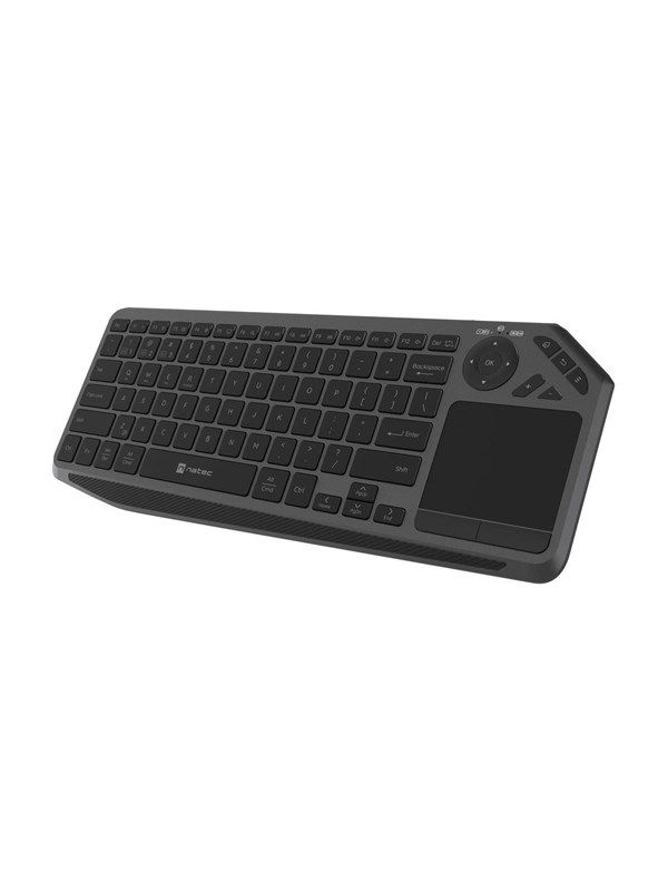 Natec TURBOT 2 - keyboard - 75% compact - with touchpad - QWERTY - US - black grey Input Device - Näppäimistö - Englanti (US) - Harmaa