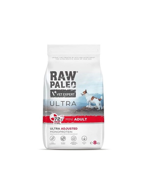 VetExpert Raw Paleo Ultra Mini Adult Beef - dry dog food - 8 kg