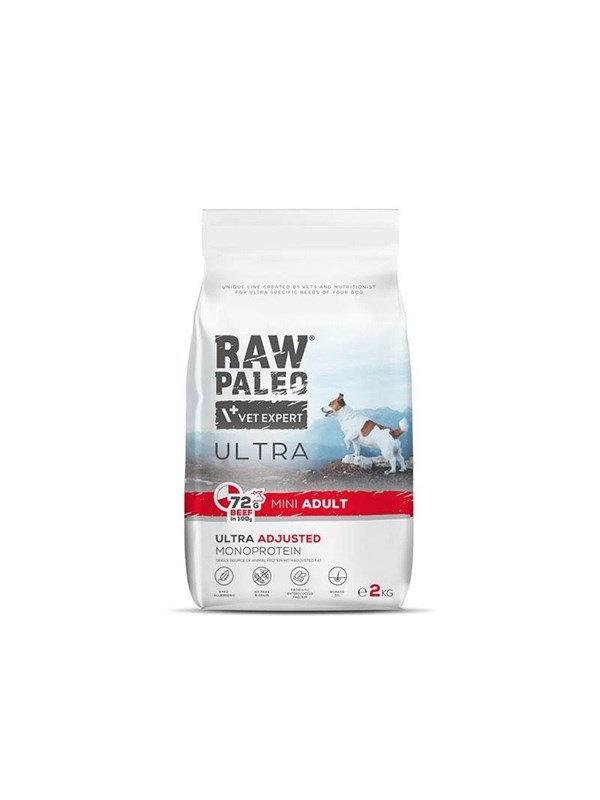 VetExpert Raw Paleo Ultra Mini Adult Beef - koiran kuivaruoka - 2kg