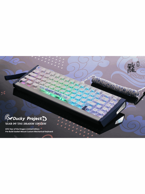 Ducky Outlaw65 - Year of the Dragon Limited Edition (Pre-Built) - ISO Nordic - Oriental Crystal - MX2A Purple (Tacticle)