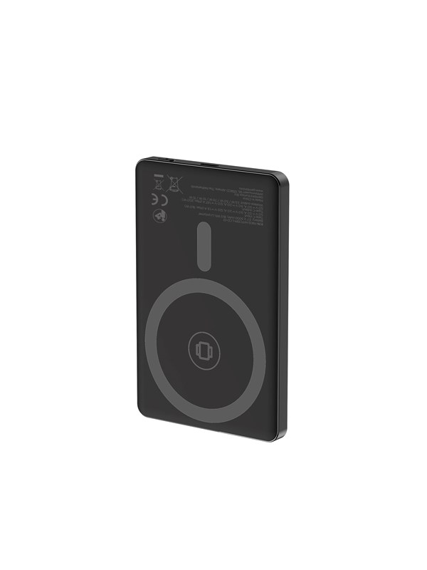 Gembird 15 W Magnetic wireless powerbank with LCD Powerbank - musta - 5000 mAh