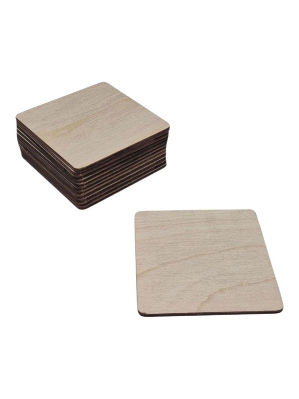 Playwood Plywood Square Coasters 12 pieces