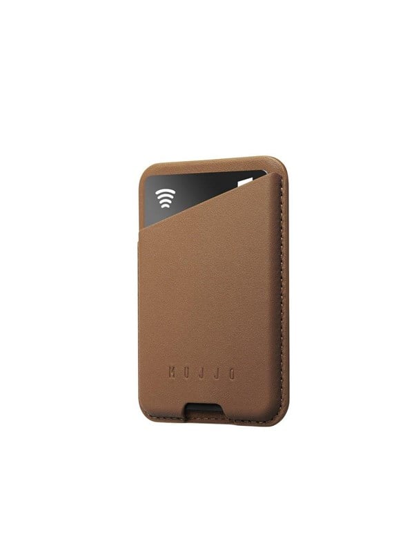 Mujjo Magsafe Leather Card Wallet - Dark Tan