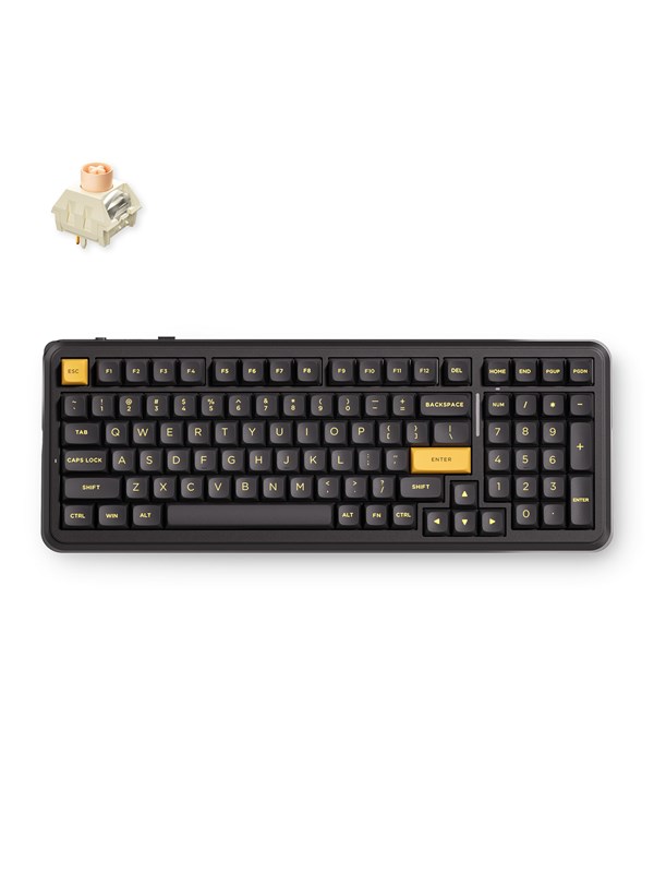 MCHOSE K99 V3 Wireless Mechanical (Black Gold) - Pelinäppäimistö - Englanti (US) - Musta
