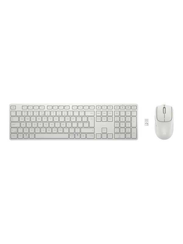 HP - keyboard and mouse set full size - Pan Nordic - white Input Device - Näppäimistö ja Hiirisetti - Tanskalainen - Valkoinen