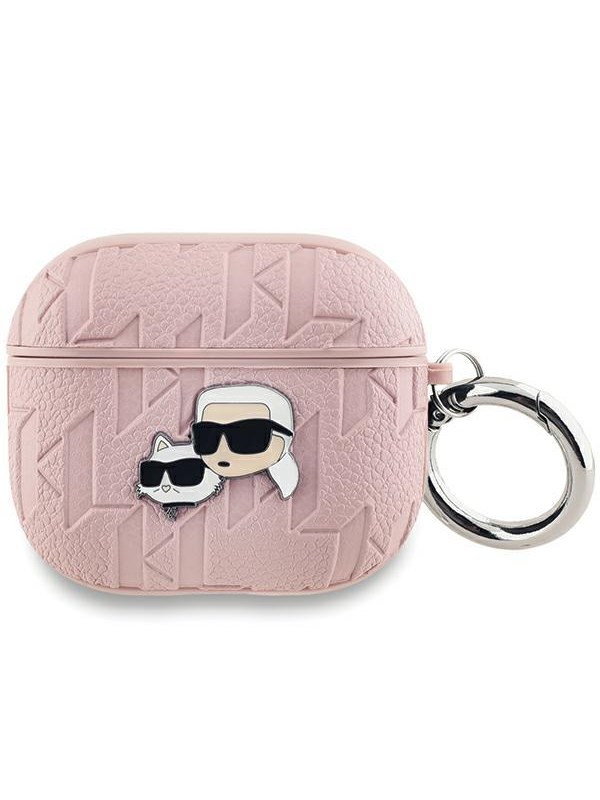 Karl Lagerfeld Monogram Karl & Choupette Head Case for AirPods 3 - Pink