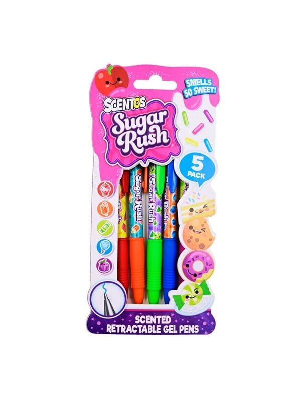 Scentos Sugar Rush Retractable Gel Pens 5 pcs CDU