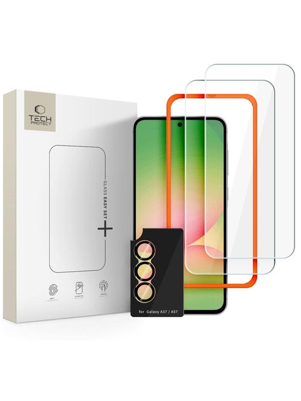 Tech-Protect Easy Set+ 3-Pack Tempered Glass for Samsung Galaxy A57 5G
