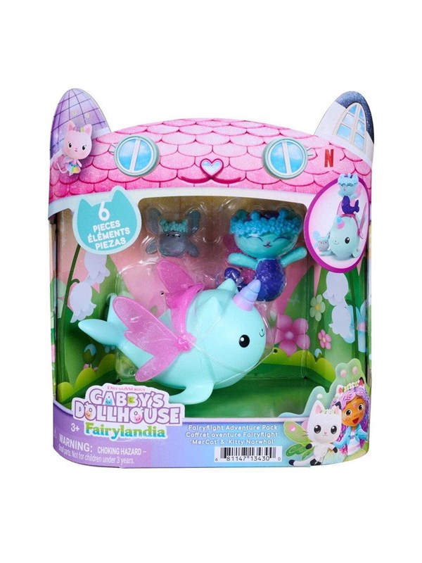 Gabby"'s Dollhouse Mercat and Narwhal figure set