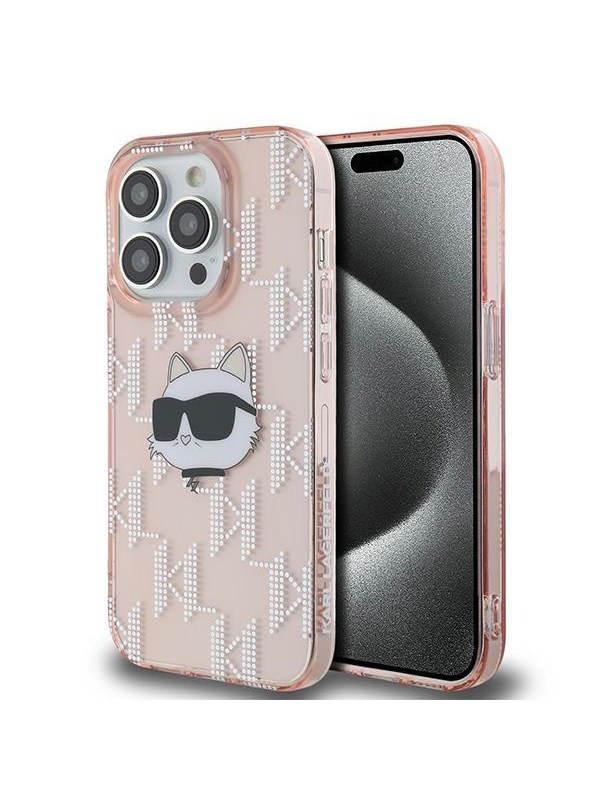 Karl Lagerfeld IML Choupette Head & Monogram case for iPhone 13 Pro Max - pink