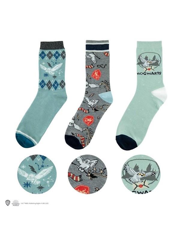 Cinereplicas - Set of 3 socks Hedwig - Harry Potter (CR1602) - Sukat