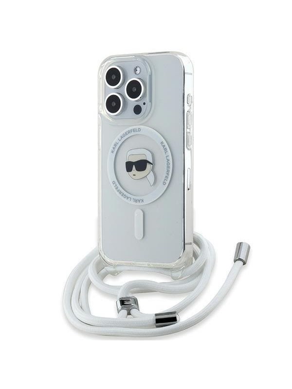Karl Lagerfeld Crossbody IML Karl Head MagSafe case for iPhone 15 Pro Max - transparent