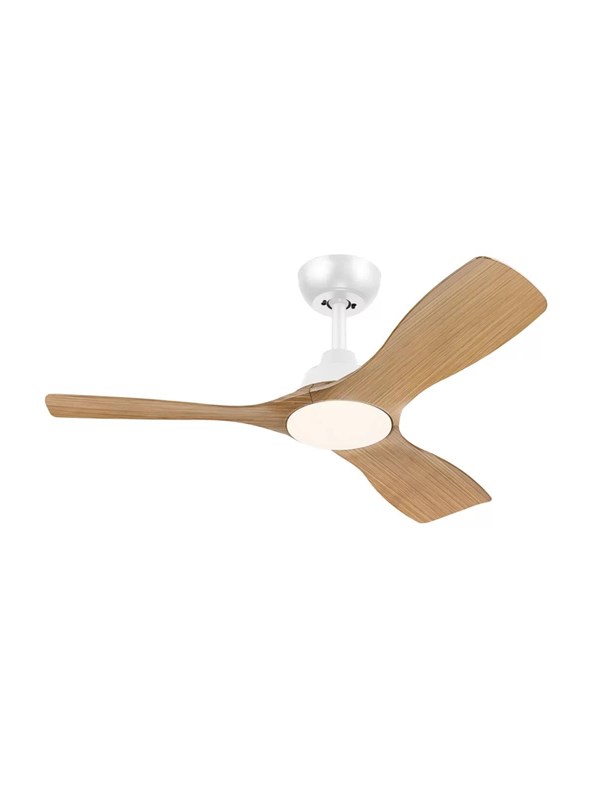 Philips LED-tuuletin Olas, halkaisija 106 cm, puu/valkoinen, CCT, DC