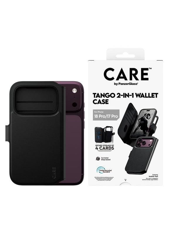CARE by PanzerGlass Tango 2-in-1 Wallet Case Black w. MagSafe Apple iPhone 18 Pro | 17 Pro