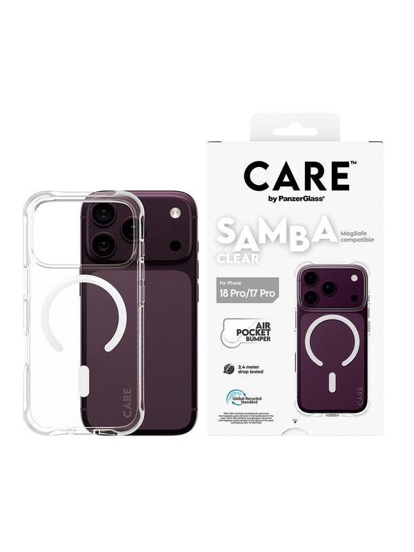 CARE by PanzerGlass Samba Case Transparent w. White MagSafe Apple iPhone 18 Pro | 17 Pro