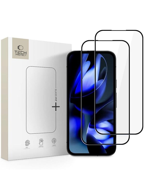 SZKLO HARTOWANE TECH-PROTECT GLASS FIT+ 2-PACK GOOGLE PIXEL 9A / 10A BLACK