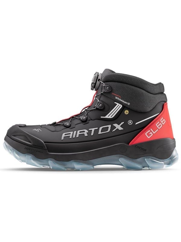 AIRTOX GL66 turvasaapas, kevyt, Whitelayer naulaanastumissuoja, PRO smart lacing, musta/punainen - Str. 46