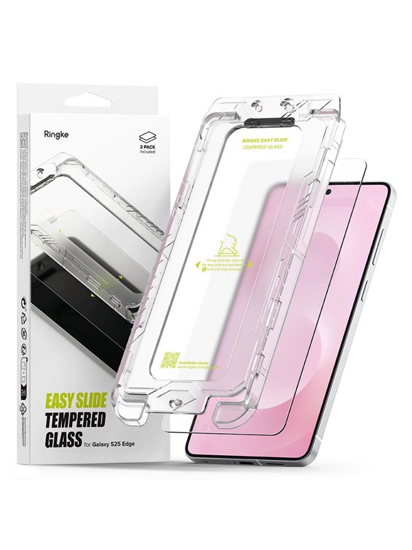 Ringke Easy Slide 2-pack Tempered Glass for Samsung Galaxy S25 Edge - Clear
