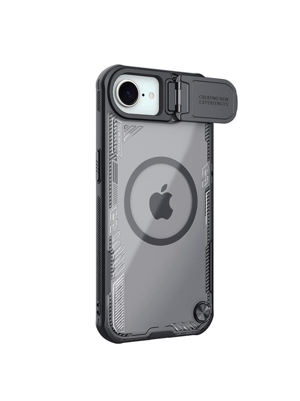 Nillkin Iceblade Prop Magnetic Case with Lens Cover and Stand for iPhone 16e - Black