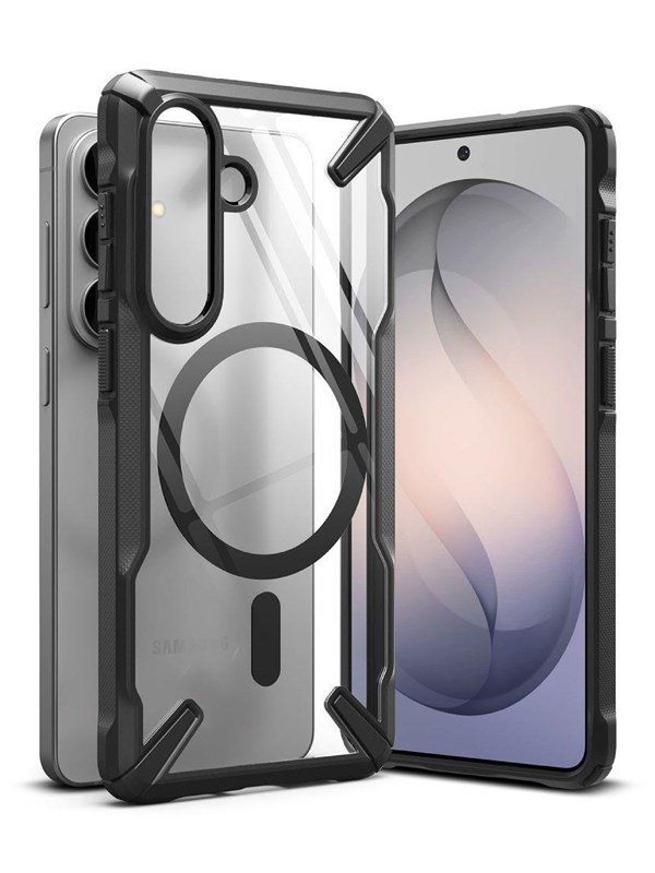 Ringke Fusion X Magnetic MagSafe Case for Samsung Galaxy S26 - Clear and Black