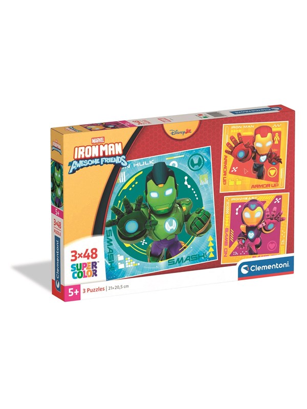 Clementoni Puzzle Square Iron Man and His Awesome 3x48 pieces Lattia