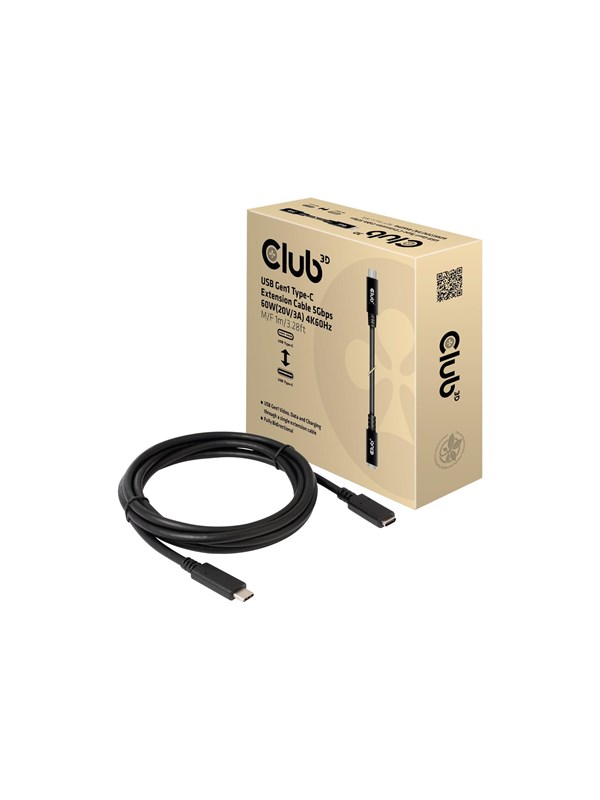 Club 3D CAC-1531 - USB-C extension cable - 24 pin USB-C to 24 pin USB-C - 1 m