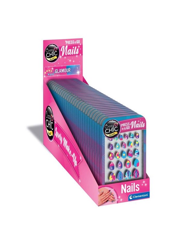 Clementoni CC Lovely Make-Up - Press & Go Nails, Glamour CDU2