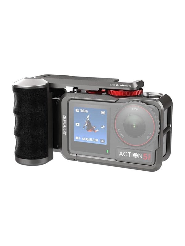 Puluz Metallinen suojakotelo -kahvalla DJI Osmo Action 5 Pro / Action 4 / Action 3 -laitteelle