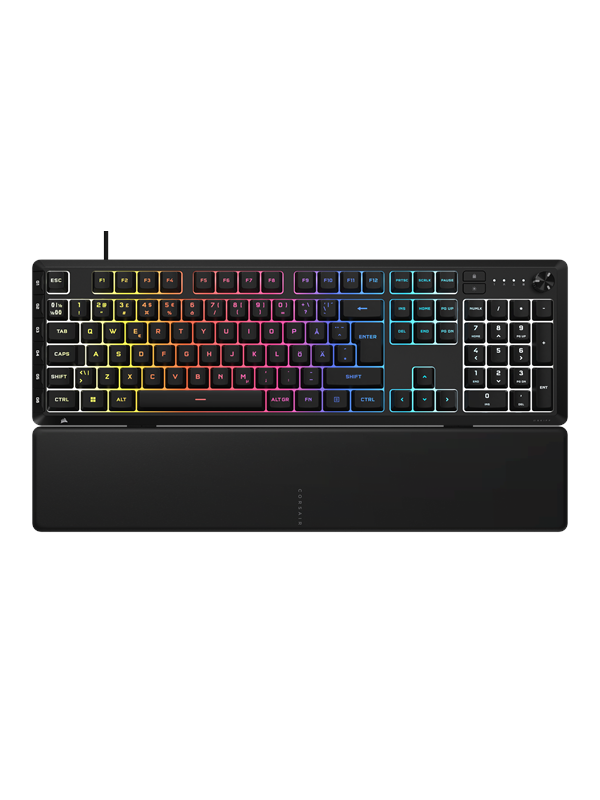 Corsair SKIFF 100 PLUS Wired - Pelinäppäimistö - Pohjoismainen - Musta