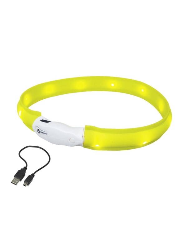 Nobby LED halsbånd bred VISIBLE L Gul