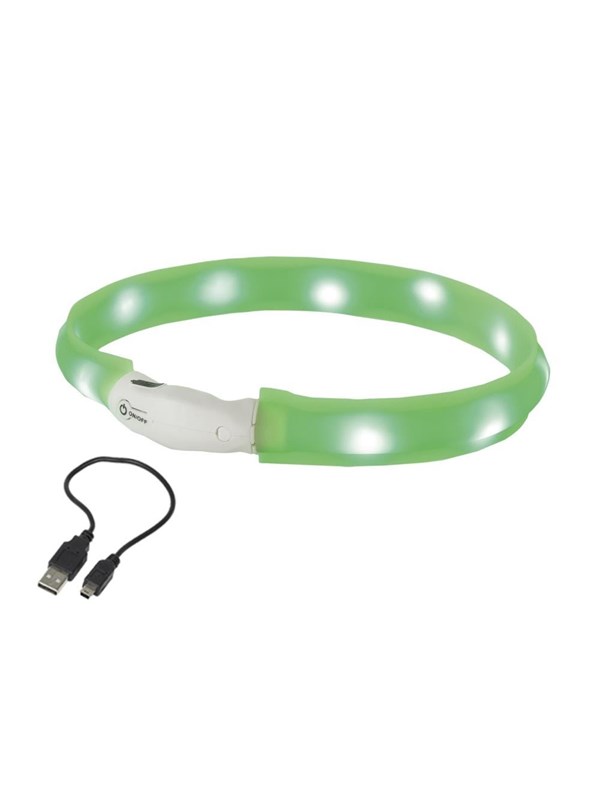 Nobby LED halsbånd wide VISIBLE L Grøn