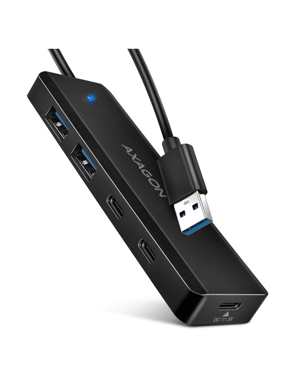AXAGON HUE-C2A -liitäntähubi USB hub - 4 porttia - Musta
